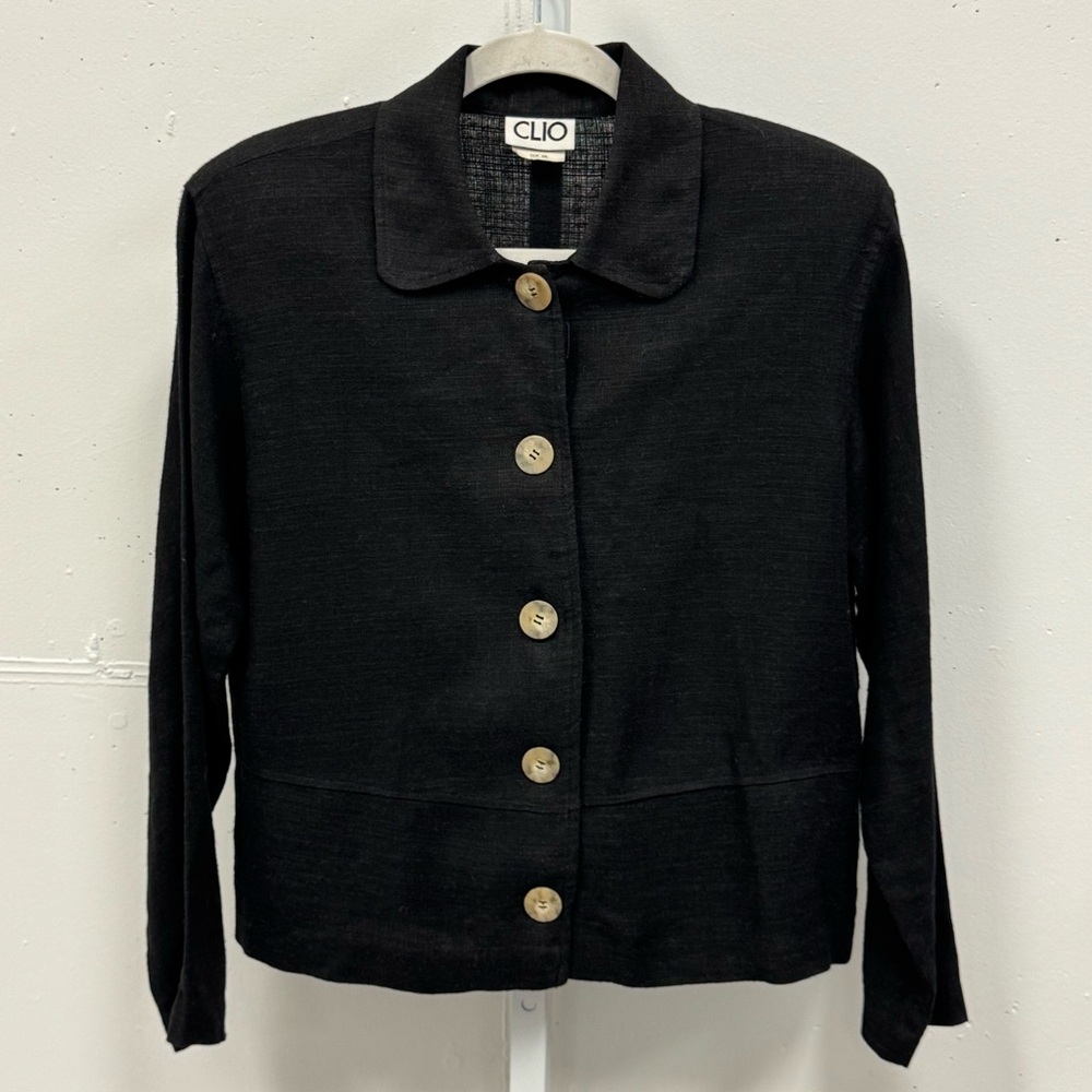 Vintage Clio Women's Button‎ Down Jacket Shirt Deep Brown Small